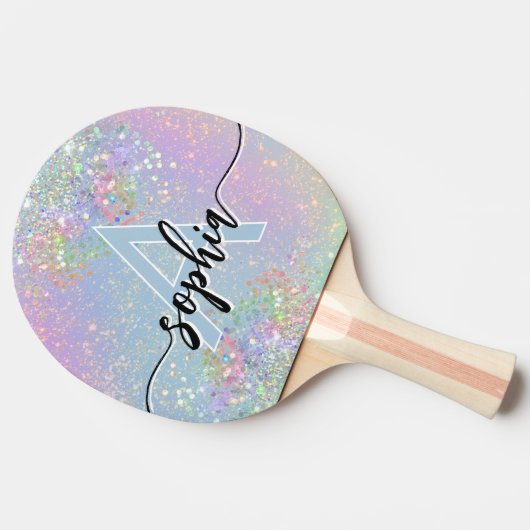 Raquette De Ping Pong Glam Holographic Parties scintillant Monogramme Sc (Côté)