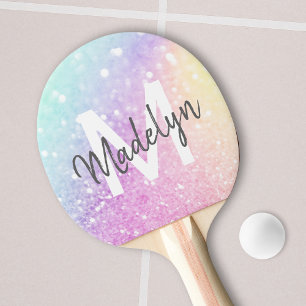 Raquette De Ping Pong Glam Iridescente Parties scintillant colorée perso