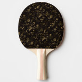Raquette De Ping Pong Glam or feuille motif brun (Devant)