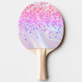 Raquette De Ping Pong Glam Rose Or Glitter Monogramme Script Violet (Dos)