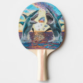 Raquette De Ping Pong Glamour Chomp-Shark Dressage pour les gemmes brill (Devant)