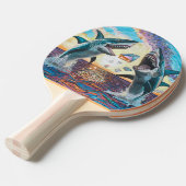 Raquette De Ping Pong Glamour Chomp-Shark Dressage pour les gemmes brill (Devant Angle)