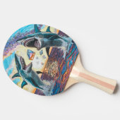 Raquette De Ping Pong Glamour Chomp-Shark Dressage pour les gemmes brill (Côté)