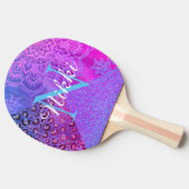 Raquette De Ping Pong Glittery Lotus Leopard Monogram Ping Paddle (Côté)