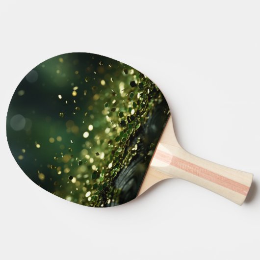 Raquette De Ping Pong ☘️ Glittery St. Patrick’s Day Bokeh (Côté)