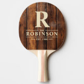 Raquette De Ping Pong Gloss Stain Boards Family Name & Initial (Dos)