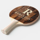 Raquette De Ping Pong Gloss Stain Boards Family Name & Initial (Devant Angle)