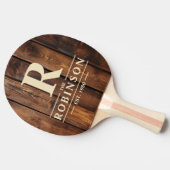 Raquette De Ping Pong Gloss Stain Boards Family Name & Initial (Côté)