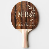 Raquette De Ping Pong Gloss Stain Boards Leaf Wedding Monogram (Dos)