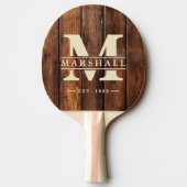 Raquette De Ping Pong Gloss Stain Boards Monogram & Name Overlay (Dos)
