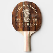 Raquette De Ping Pong Gloss Stain Boards Tropical Pineapple Wedding (Dos)
