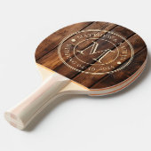 Raquette De Ping Pong Gloss Stain Boards Wedding Monogram (Devant Angle)
