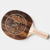 Raquette De Ping Pong Gloss Stain Boards Wedding Monogram (Côté)