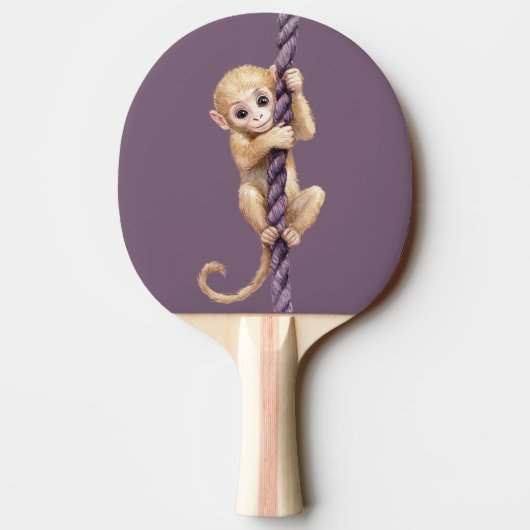 Raquette De Ping Pong Gold Coin Monkey Purple Rope (Dos)