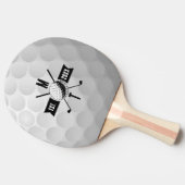 Raquette De Ping Pong Golf Ball Texture & Club Premier Monogramme (Côté)