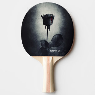 Raquette De Ping Pong Goth Black Rose Dripping Blood