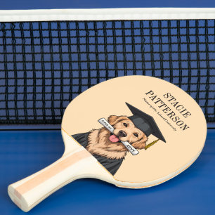 Raquette De Ping Pong Graduation personnalisée mignon Golden Retriever C