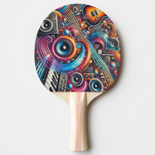 Raquette De Ping Pong Graffiti de musique cool (Devant)