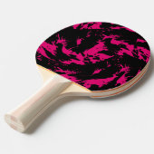 Raquette De Ping Pong Graffiti de peinture rose et noire (Devant Angle)