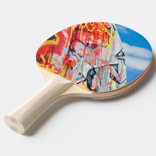 Raquette De Ping Pong graffiti de planète (Devant Angle)