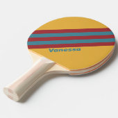 Raquette De Ping Pong Graines de moutarde rétro avec nom (Devant Angle)