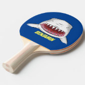 Raquette De Ping Pong Grand requin blanc moyen dessin animé (Devant Angle)