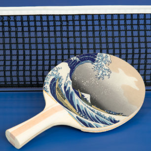 Raquette De Ping Pong Grande Vague au large de Kanagawa et Mont Fuji Mer