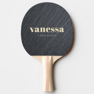 Raquette De Ping Pong Granit Foncé Lisse Minimaliste Moderne Classique N