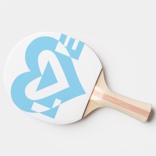 Raquette De Ping Pong Graphique d'amour cool, Bleu (Côté)