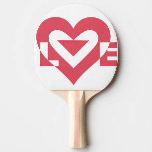 Raquette De Ping Pong Graphique d'amour cool, rose cerise
