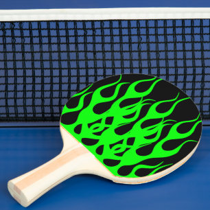 Raquette De Ping Pong Graphiques de Flamme Verte