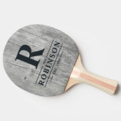 Raquette De Ping Pong Gray Timber Family Name & Initial (Côté)