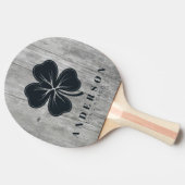 Raquette De Ping Pong Gray Timber Four Leaf Clover with Name (Côté)