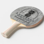 Raquette De Ping Pong Gray Timber Pineapple Wedding Arch & Name (Devant Angle)