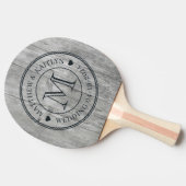 Raquette De Ping Pong Gray Timber Wedding Monogram Heart (Côté)