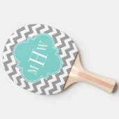 Raquette De Ping Pong Gray Wht Chevron (Côté)
