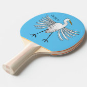 Raquette De Ping Pong Great egret bird cartoon illustration  (Devant Angle)
