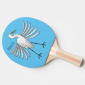 Raquette De Ping Pong Great egret bird cartoon illustration  (Côté)
