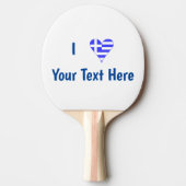Raquette De Ping Pong Greek Love Flag Heart Personalized (Devant)
