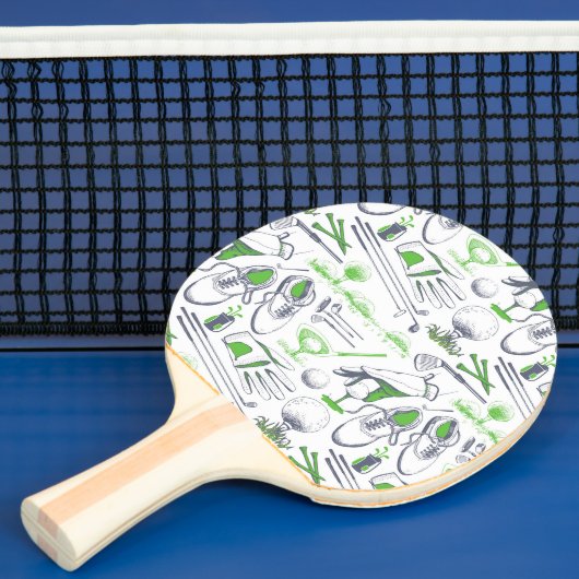 Raquette De Ping Pong Green Golf Icons Motif (Insitu)