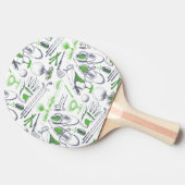 Raquette De Ping Pong Green Golf Icons Motif (Côté)
