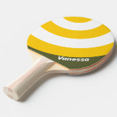 Raquette De Ping Pong Green Honey Nostalgic Circle Stripe with Name (Devant Angle)