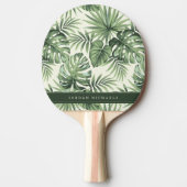 Raquette De Ping Pong Green Tropical Palm Feuille Motif (Devant)
