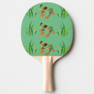 Raquette De Ping Pong Grenouilles d'arbre sur des palettes de ping-pong