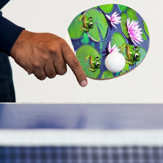 Raquette De Ping Pong Grenouilles Lotus Et Lily Pad (Insitu)