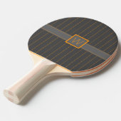 Raquette De Ping Pong Grey avec Pinstripes Orange Ping Paddle (Devant Angle)