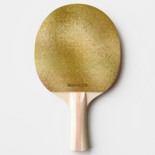 Raquette De Ping Pong Grille or iridescente brillant texture en verre