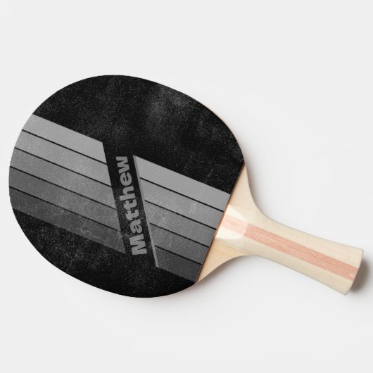 Raquette De Ping Pong Gris arc-en-ciel dégradé avec nom (Côté)