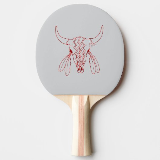 Raquette de ping pong gris danse fantôme rouge buf (Devant)
