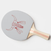 Raquette de ping pong gris danse fantôme rouge buf (Côté)